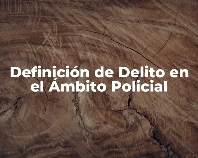 Definición de Delito en el Ámbito Policial