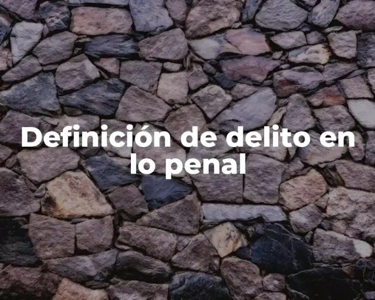 Definición de delito en lo penal