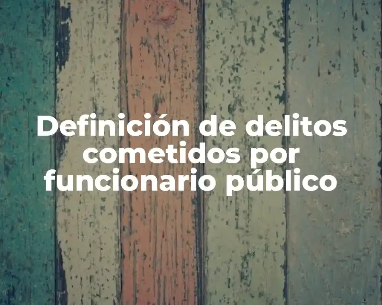 Definición de delitos cometidos por funcionario público