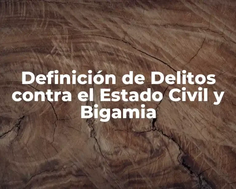 Definición de Delitos contra el Estado Civil y Bigamia