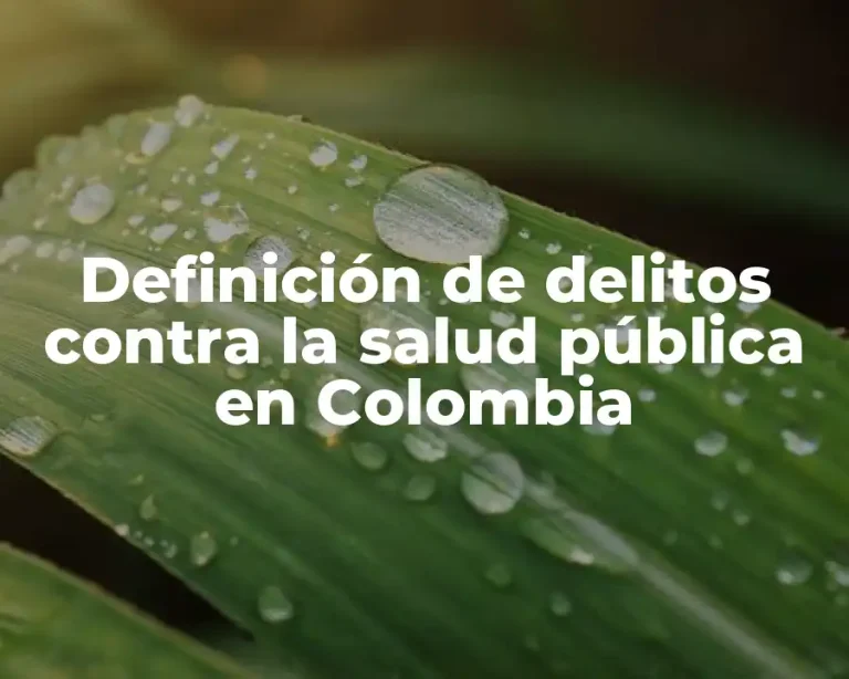 Definición de delitos contra la salud pública en Colombia