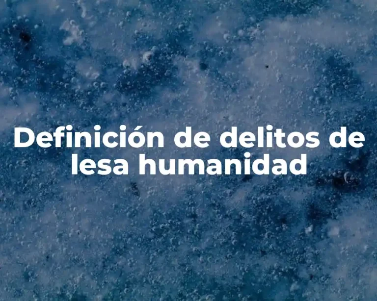 Definición de delitos de lesa humanidad