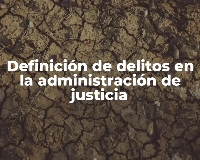 Definición de delitos en la administración de justicia