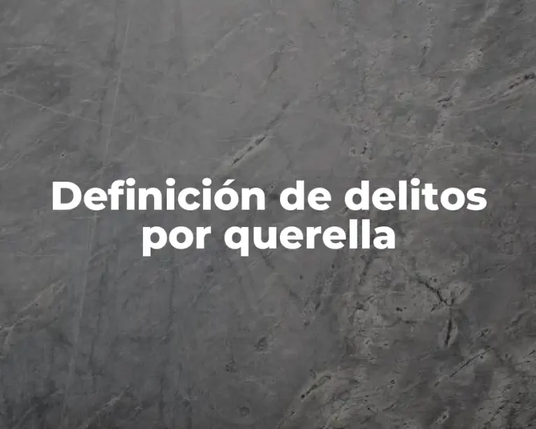 Definición de delitos por querella