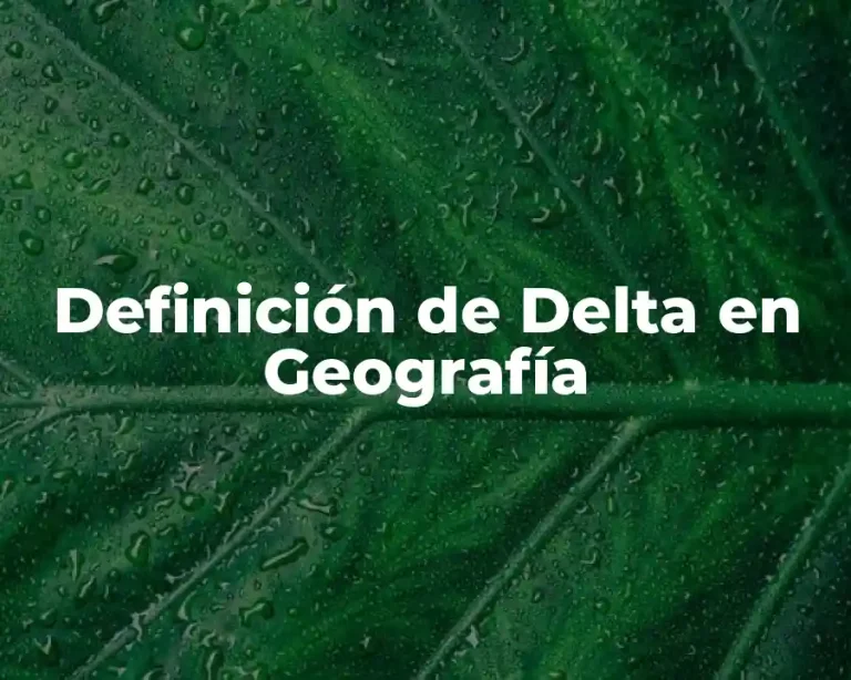 Definición de Delta en Geografía