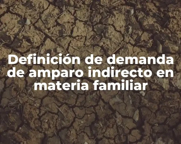 Definición de demanda de amparo indirecto en materia familiar