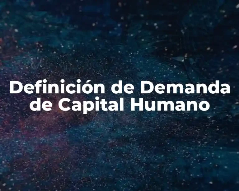 Definición de Demanda de Capital Humano