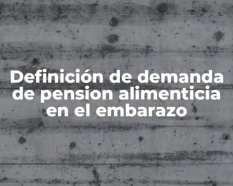 Definición de demanda de pension alimenticia en el embarazo