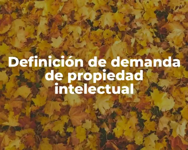 Definición de demanda de propiedad intelectual