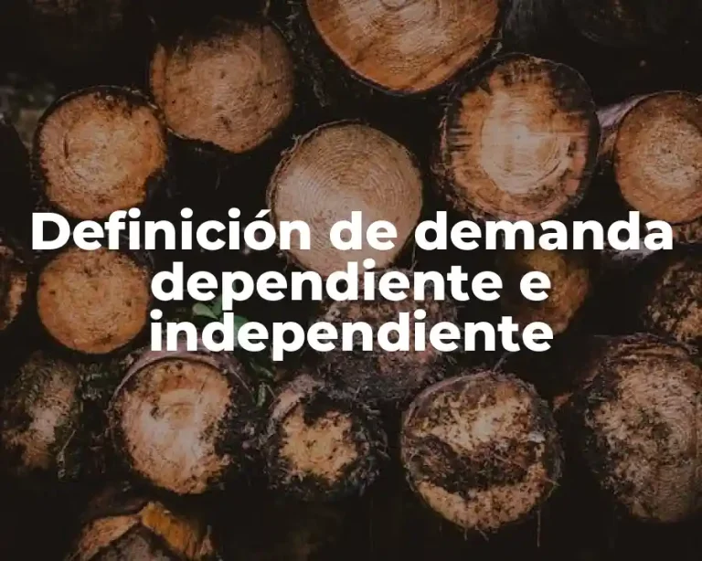 Definición de demanda dependiente e independiente