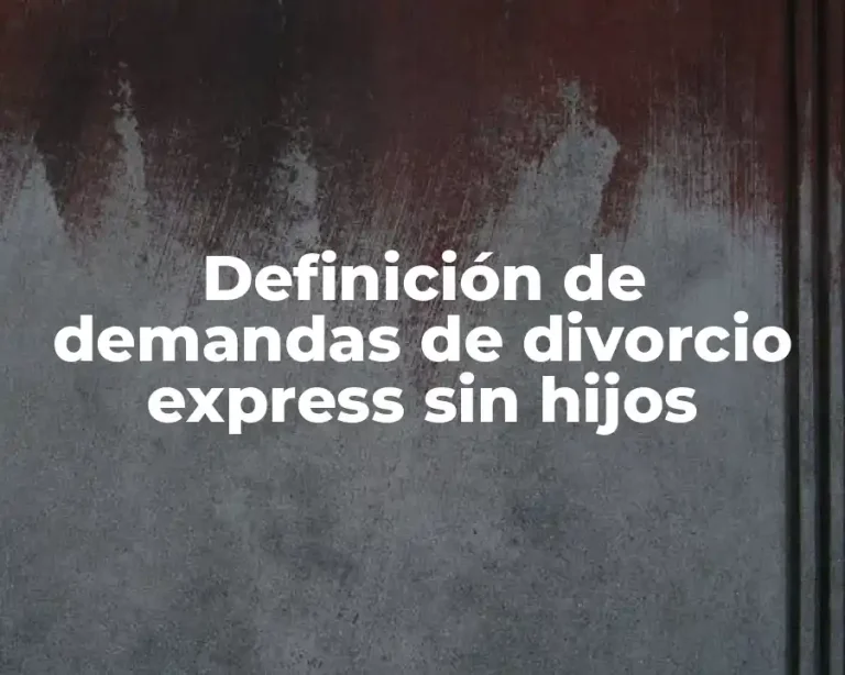 Definición de demandas de divorcio express sin hijos
