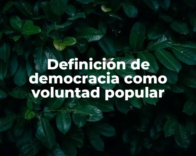 Definición de democracia como voluntad popular