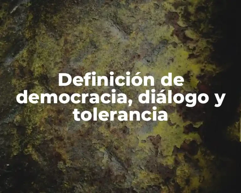 Definición de democracia, diálogo y tolerancia