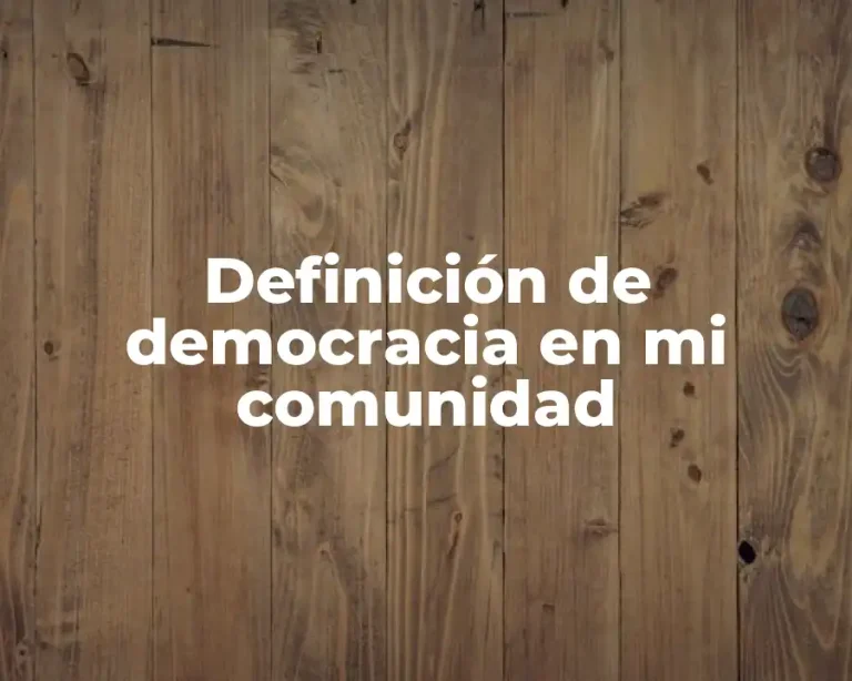 Definición de democracia en mi comunidad