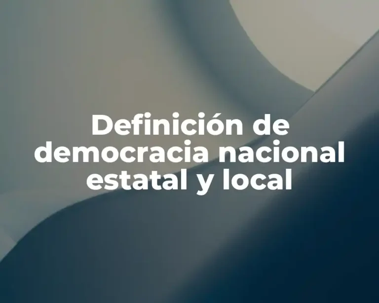 Definición de democracia nacional estatal y local