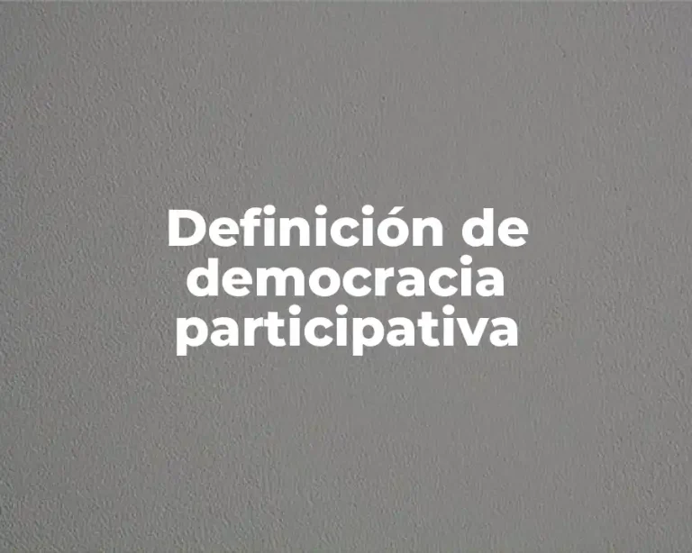 Definición de democracia participativa