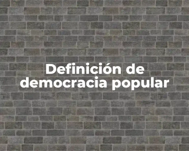 Definición de democracia popular