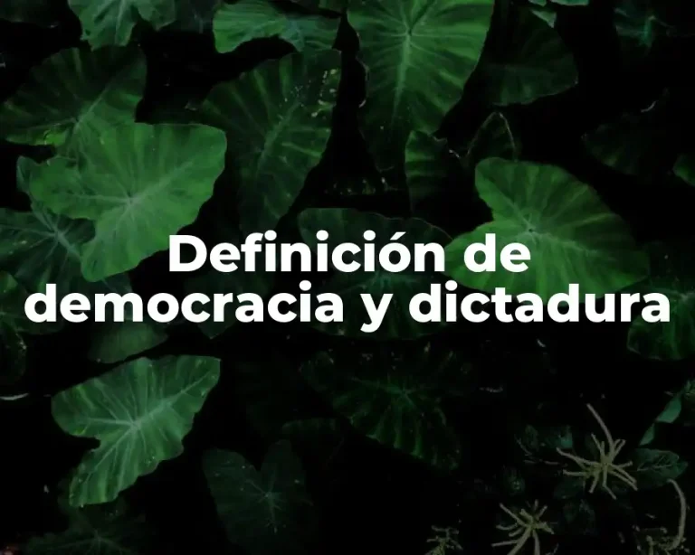 Definición de democracia y dictadura