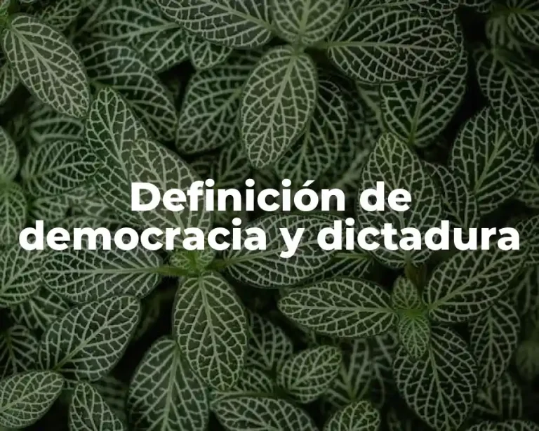 Definición de democracia y dictadura