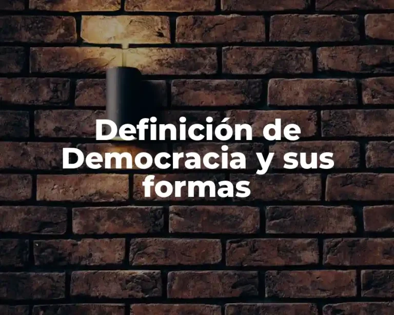 Definición de Democracia y sus formas
