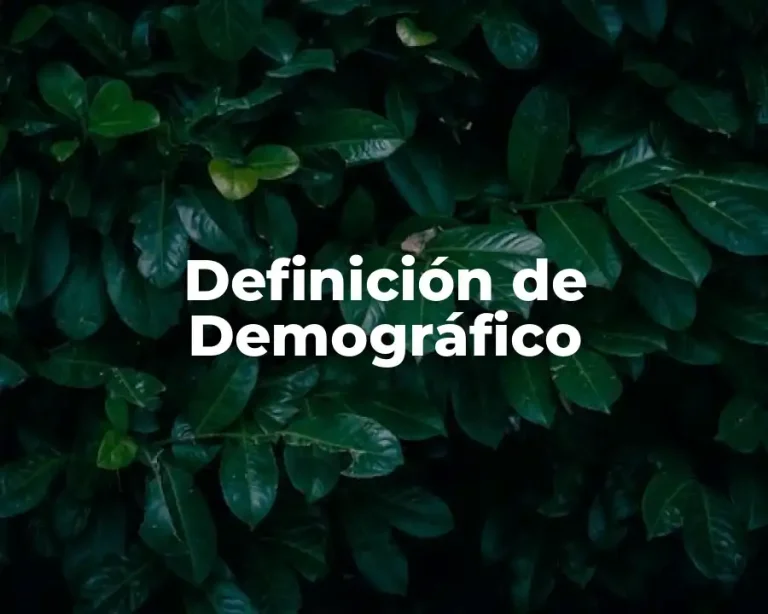 Definición de Demográfico