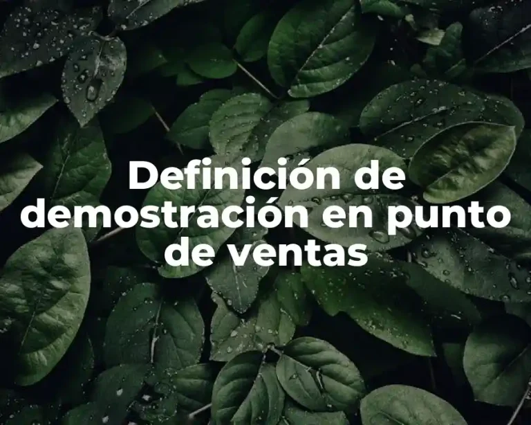 Definición de demostración en punto de ventas