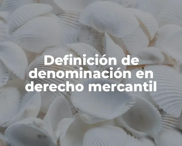 Definición de denominación en derecho mercantil