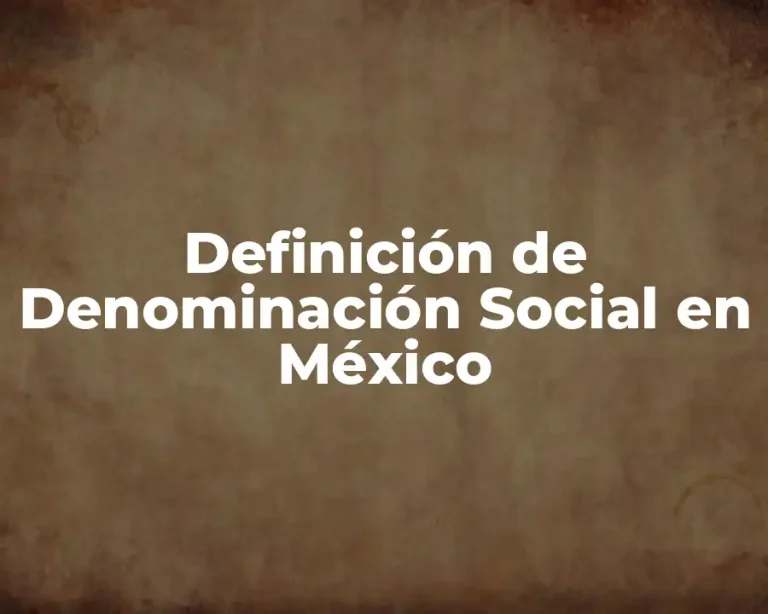 Definición de Denominación Social en México