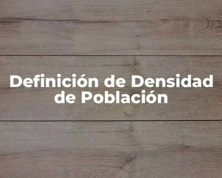 Definición de Densidad de Población
