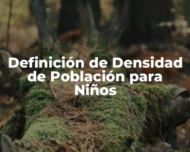 Definición de Densidad de Población para Niños