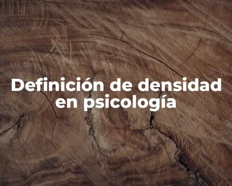 Definición de densidad en psicología