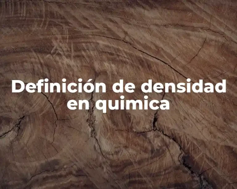 Definición de densidad en quimica