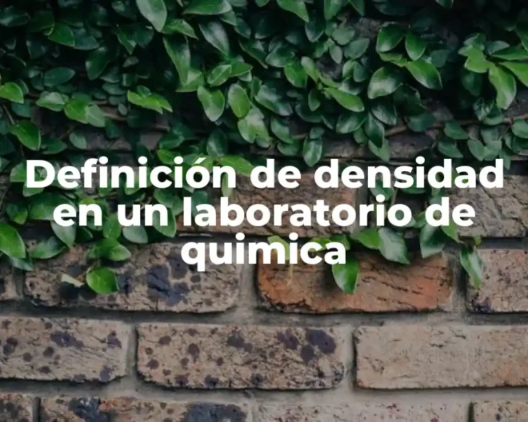 Definición de densidad en un laboratorio de quimica