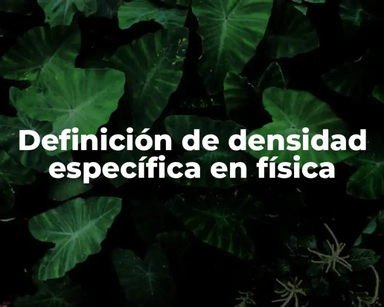 Definición de densidad específica en física