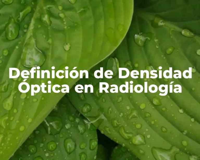 Definición de Densidad Óptica en Radiología