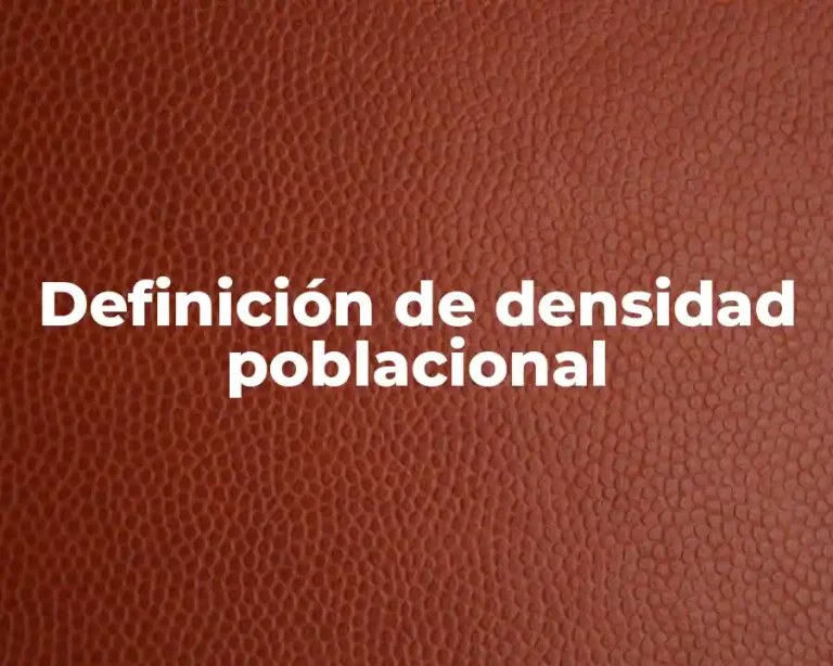 Definición de densidad poblacional