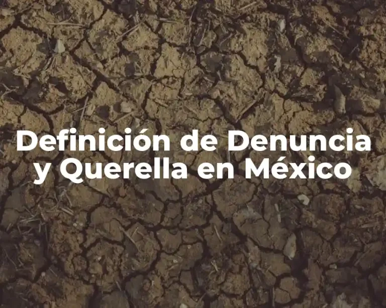 Definición de Denuncia y Querella en México
