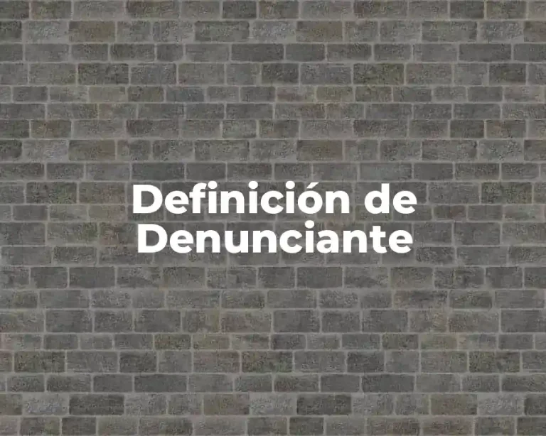 Definición de Denunciante