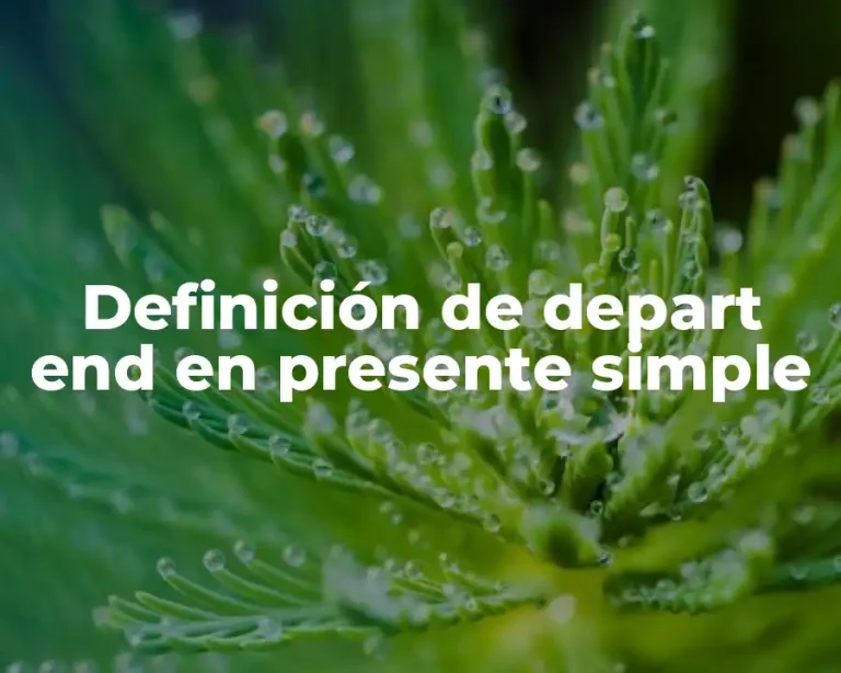 Definición de depart end en presente simple