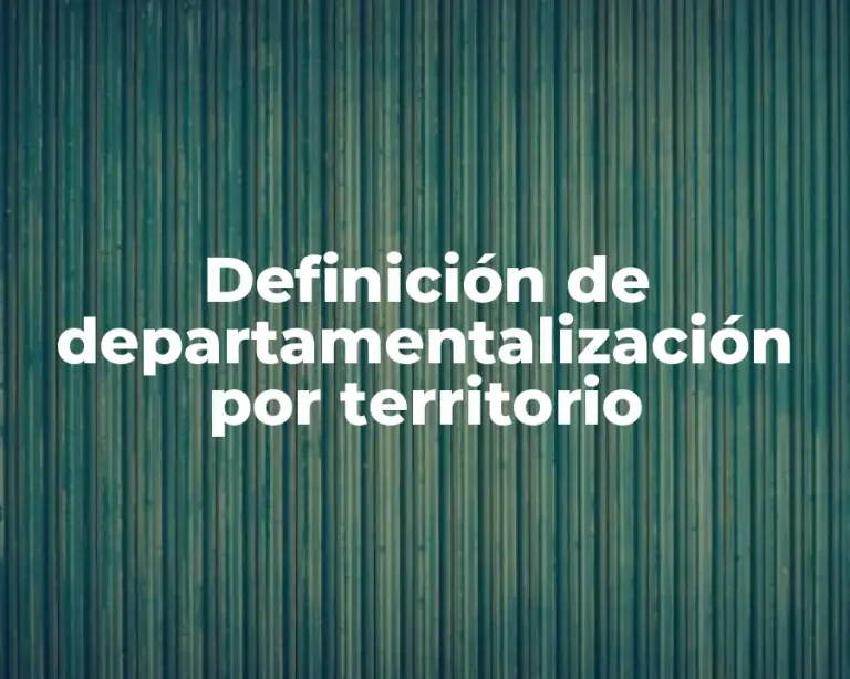 Definición de departamentalización por territorio