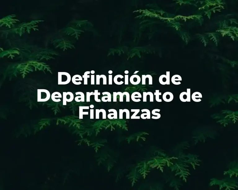 Definición de Departamento de Finanzas