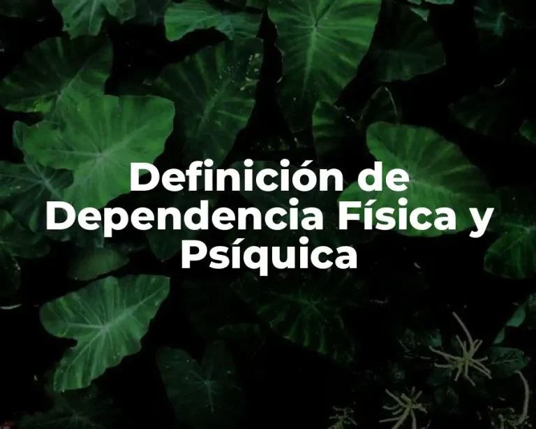 Definición de Dependencia Física y Psíquica