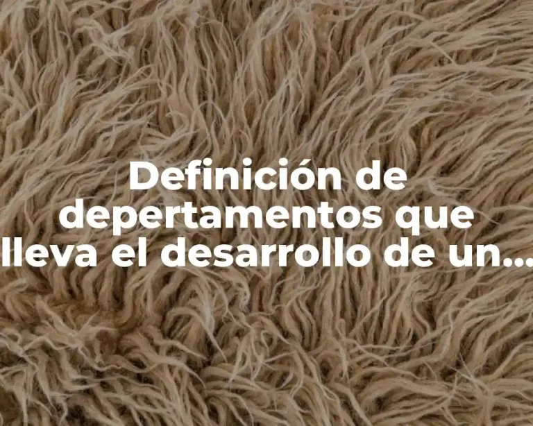 Definición de depertamentos que lleva el desarrollo de un producto