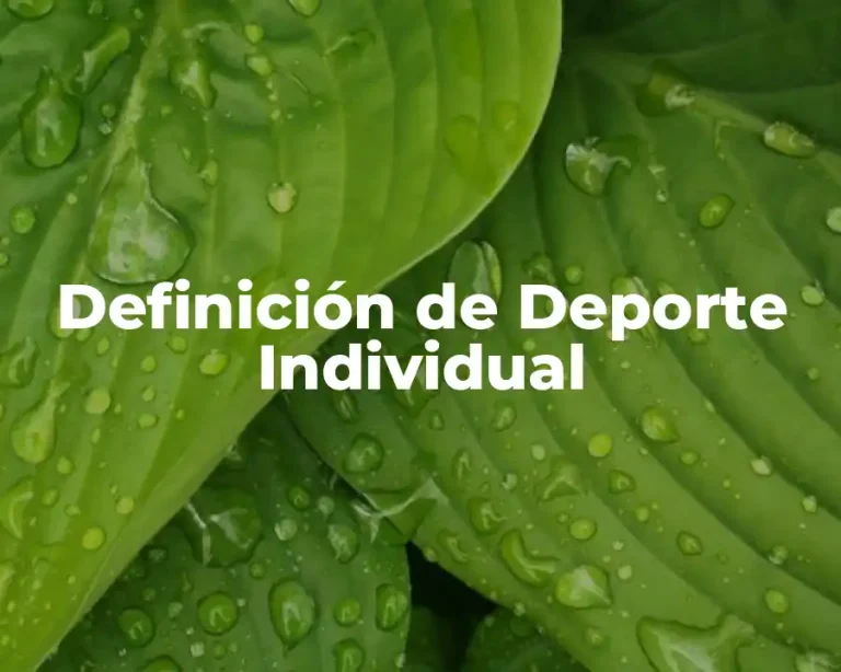 Definición de Deporte Individual