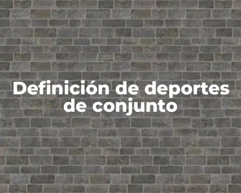 Definición de deportes de conjunto