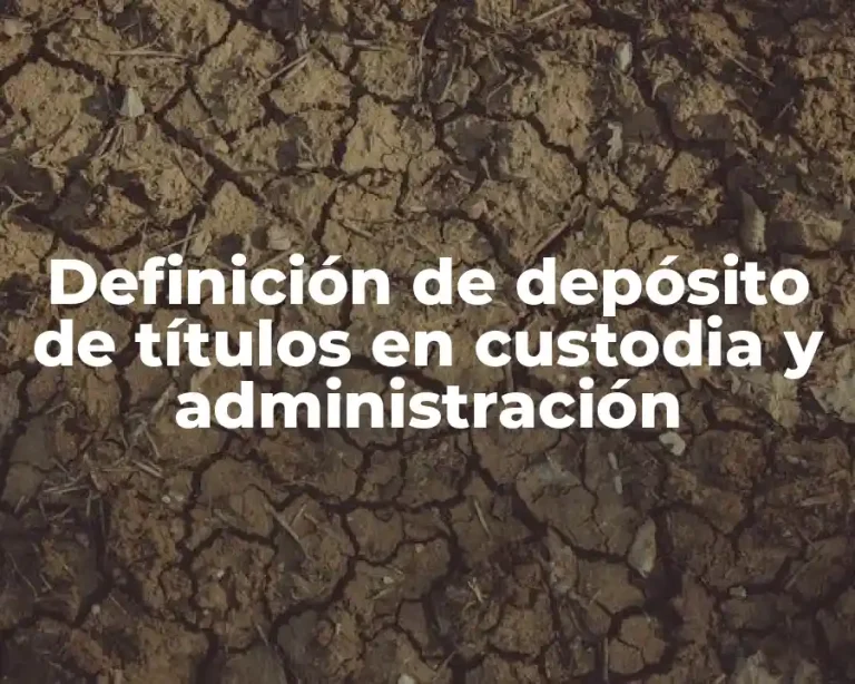 Definición de depósito de títulos en custodia y administración