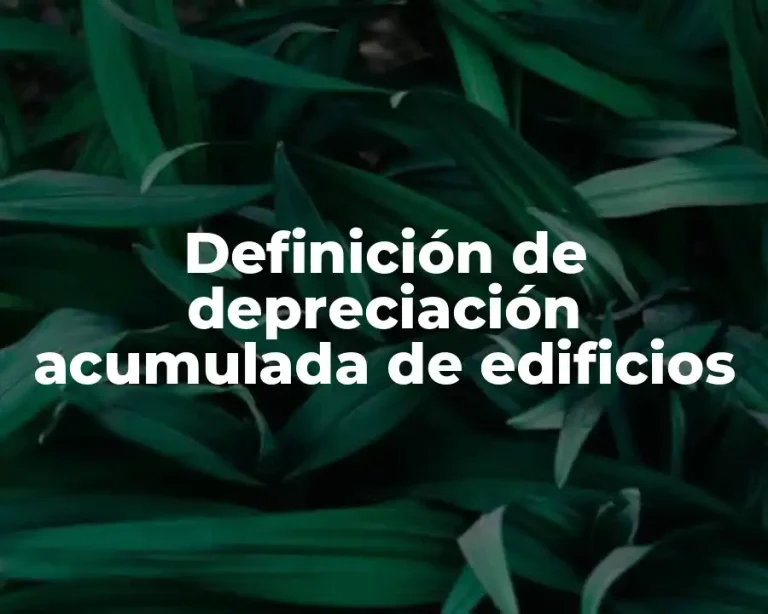 Definición de depreciación acumulada de edificios