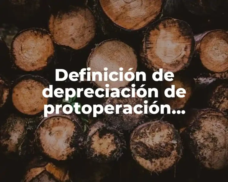 Definición de depreciación de protoperación interespecífica