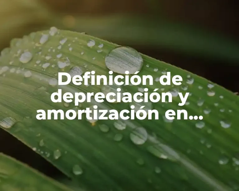 Definición de depreciación y amortización en contabilidad