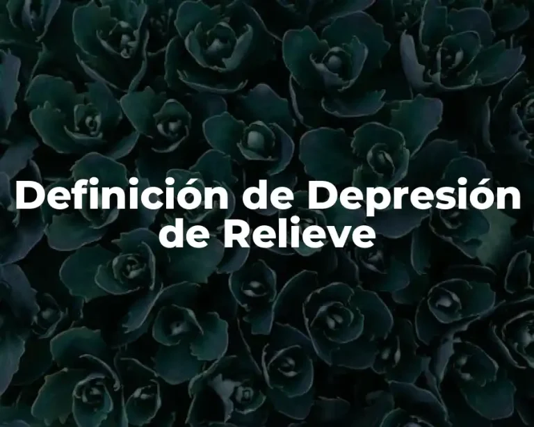 Definición de Depresión de Relieve